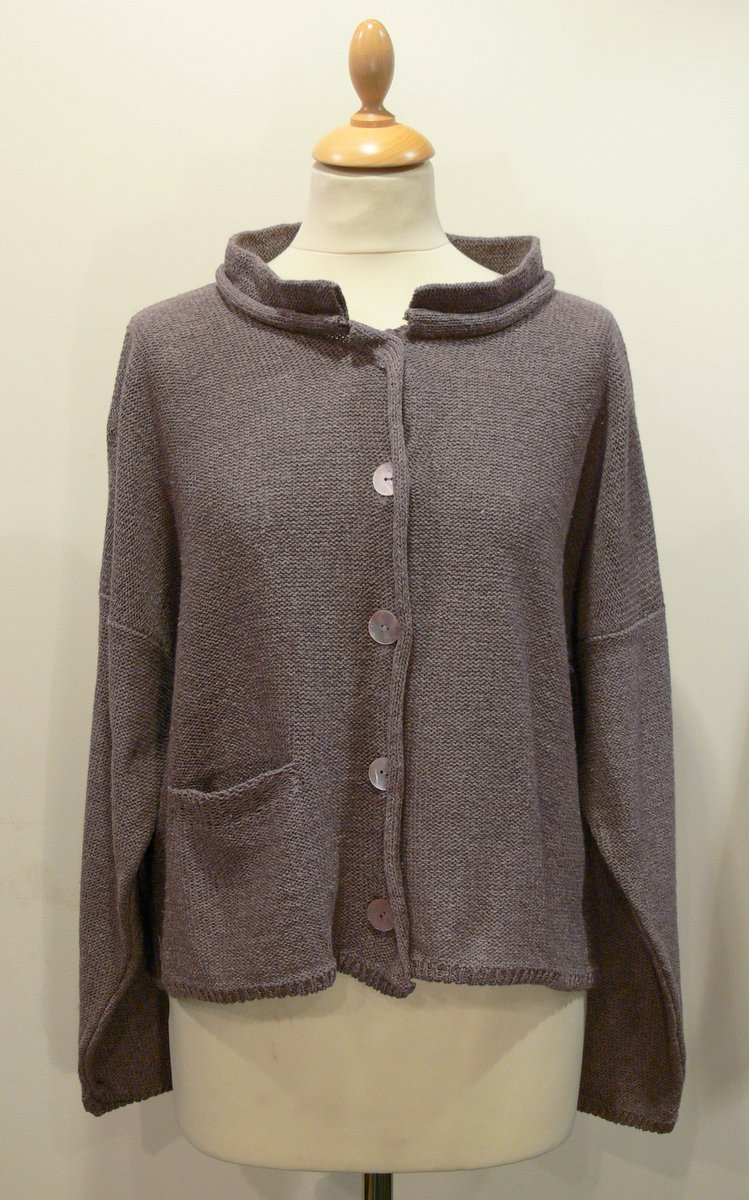 Arizona Short Jacket in erin knitted in silk/lambswool, designed and made in Orkney