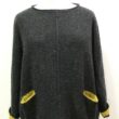 Carousel Medium Tunic in graphite/sap knitted in silk/lambswool yarn, designed and made in Orkney
