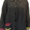 Duet medium jacket in graphite, sap, cerise. Knitted in silk/lambswool.