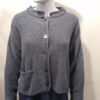 Arizona Short Jacket in grey knitted in silk/lambswool, designed and made in Orkney